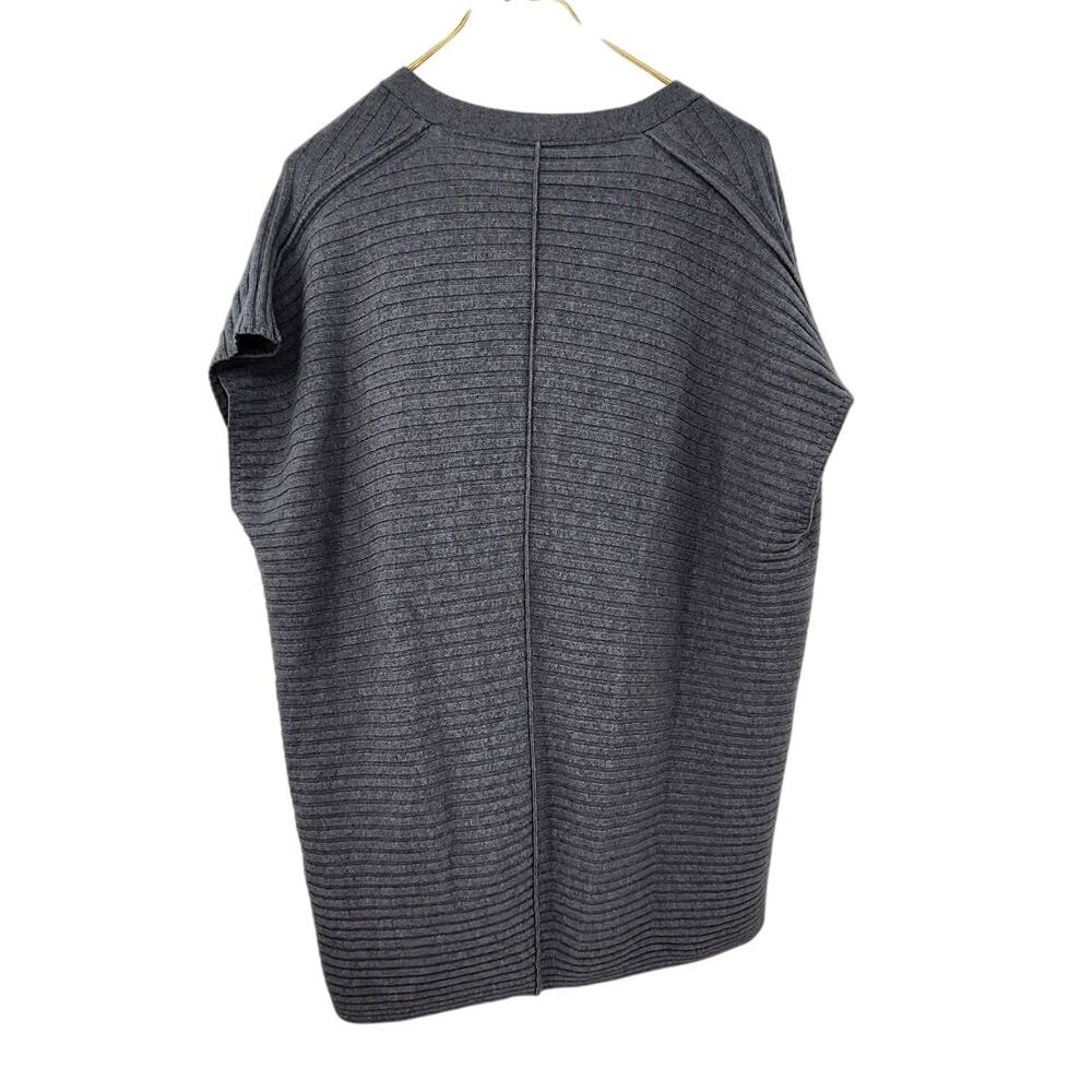 LAFAYETTE 148 Wool Cashmere Blend Shrug Ribbed Grey Medium Large - Picture 2 of 7